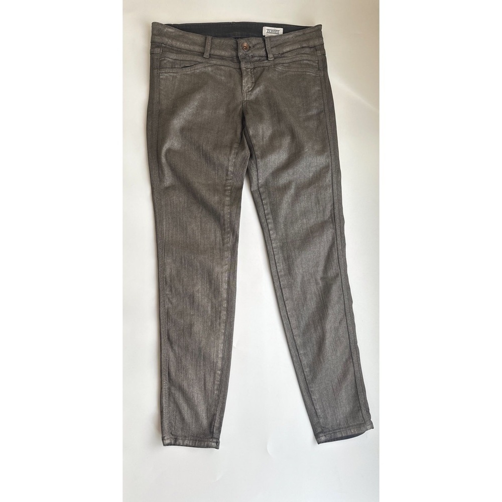 Closed Metallic Straight Pants
